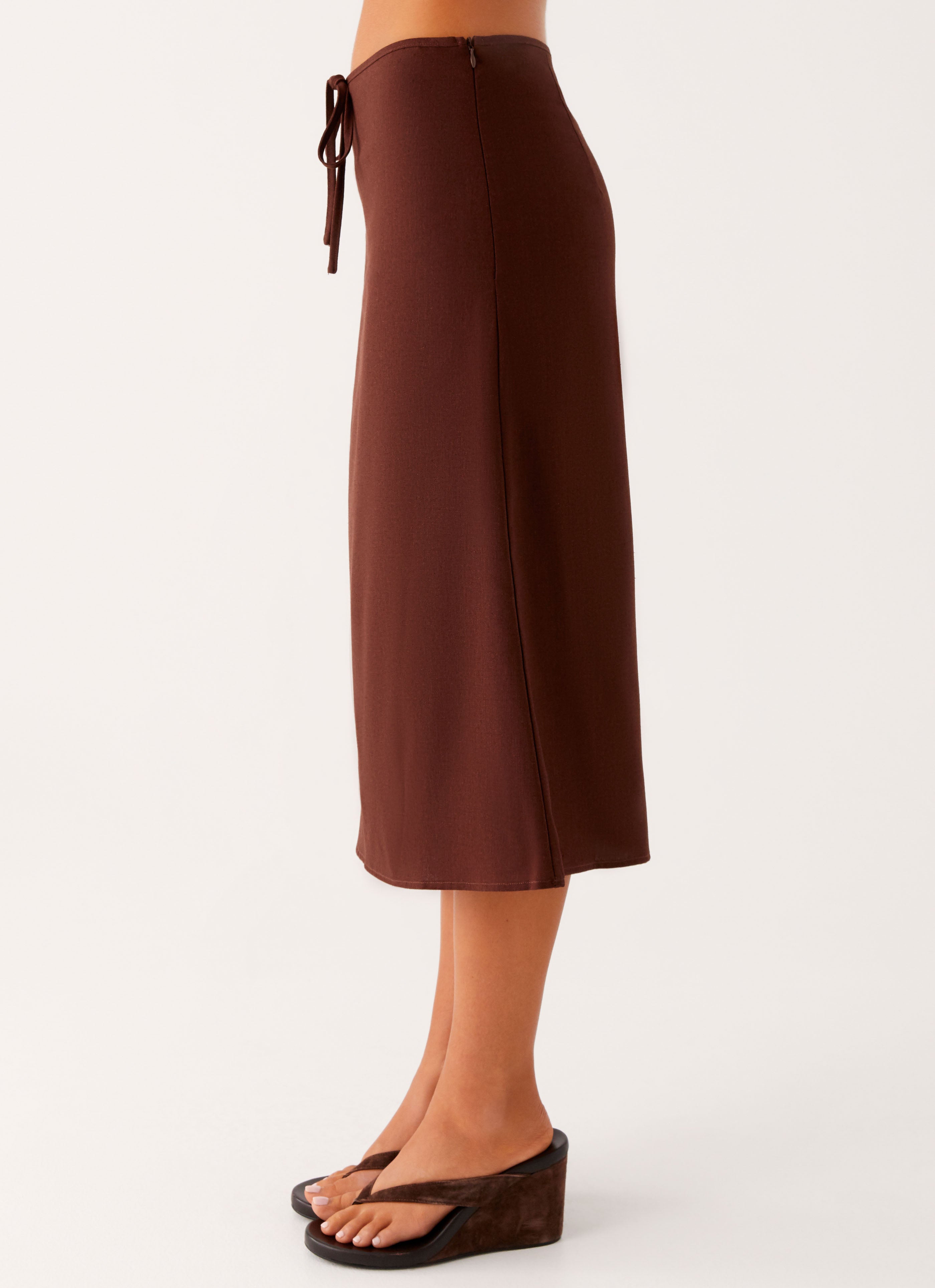 Esther Midi Skirt - Chocolate