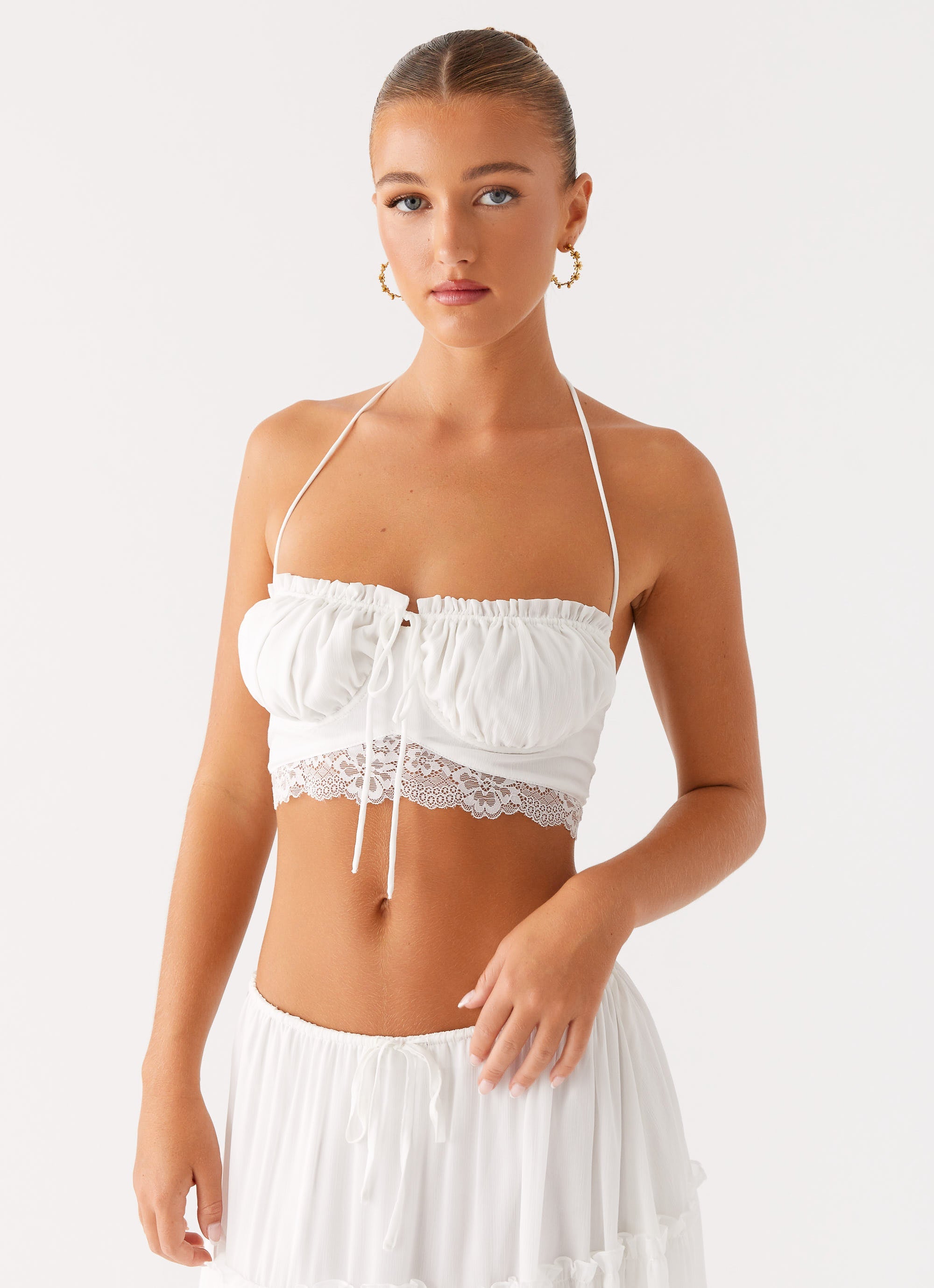 Evi Halterneck Top - Ivory