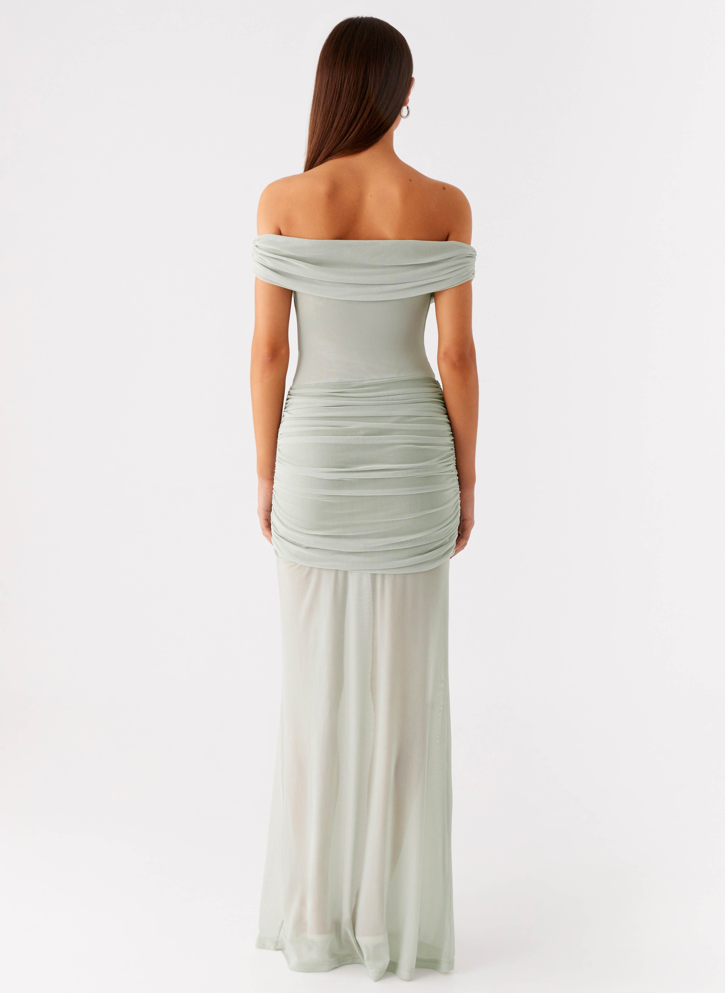 Eyllin Off Shoulder Maxi Dress - Sage