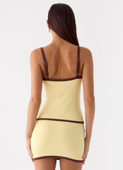 Felicia Asymmetrical Mini Dress - Yellow