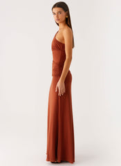Glimmer Maxi Dress - Rust