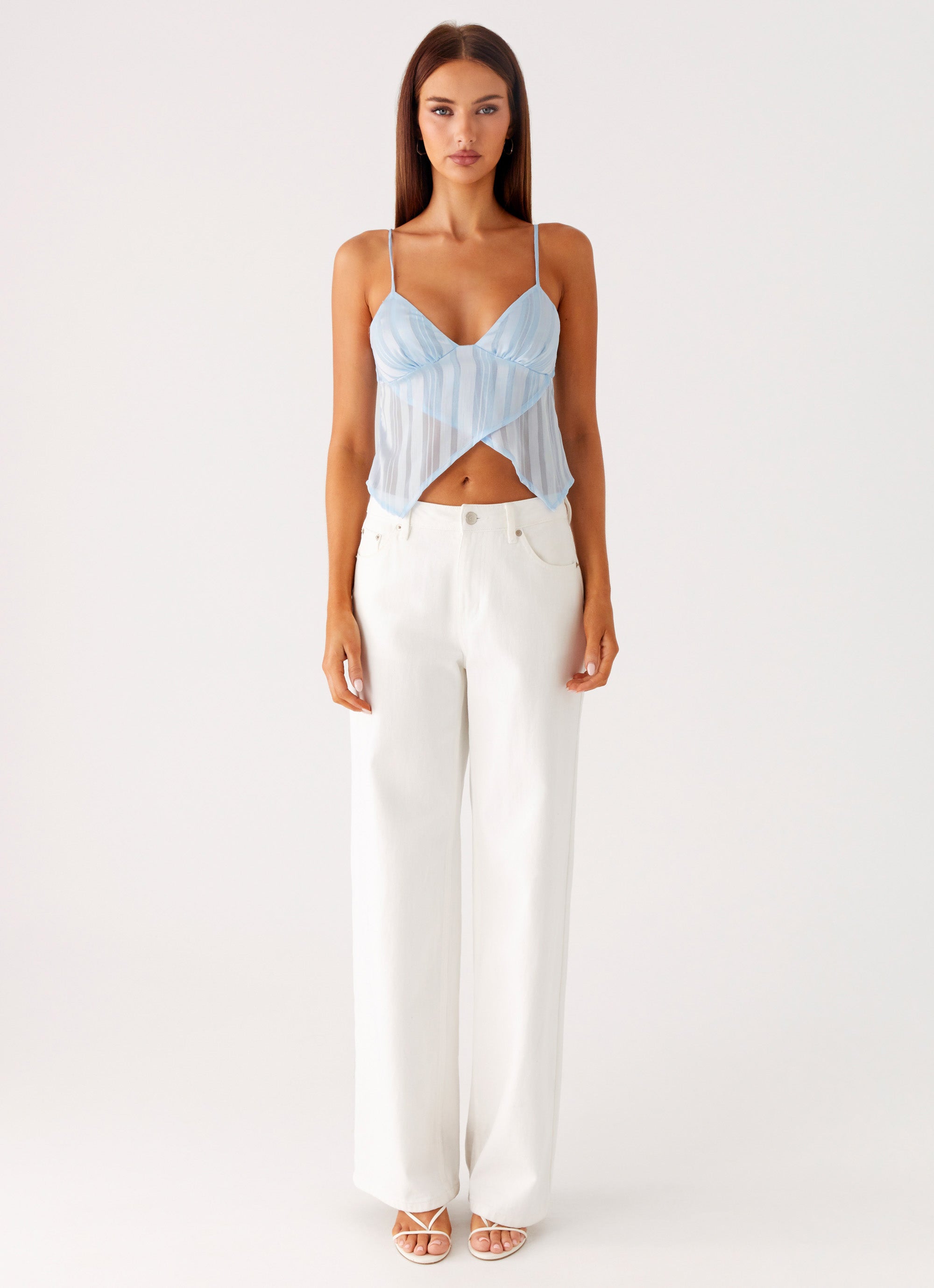 Glynne Frill Top - Baby Blue