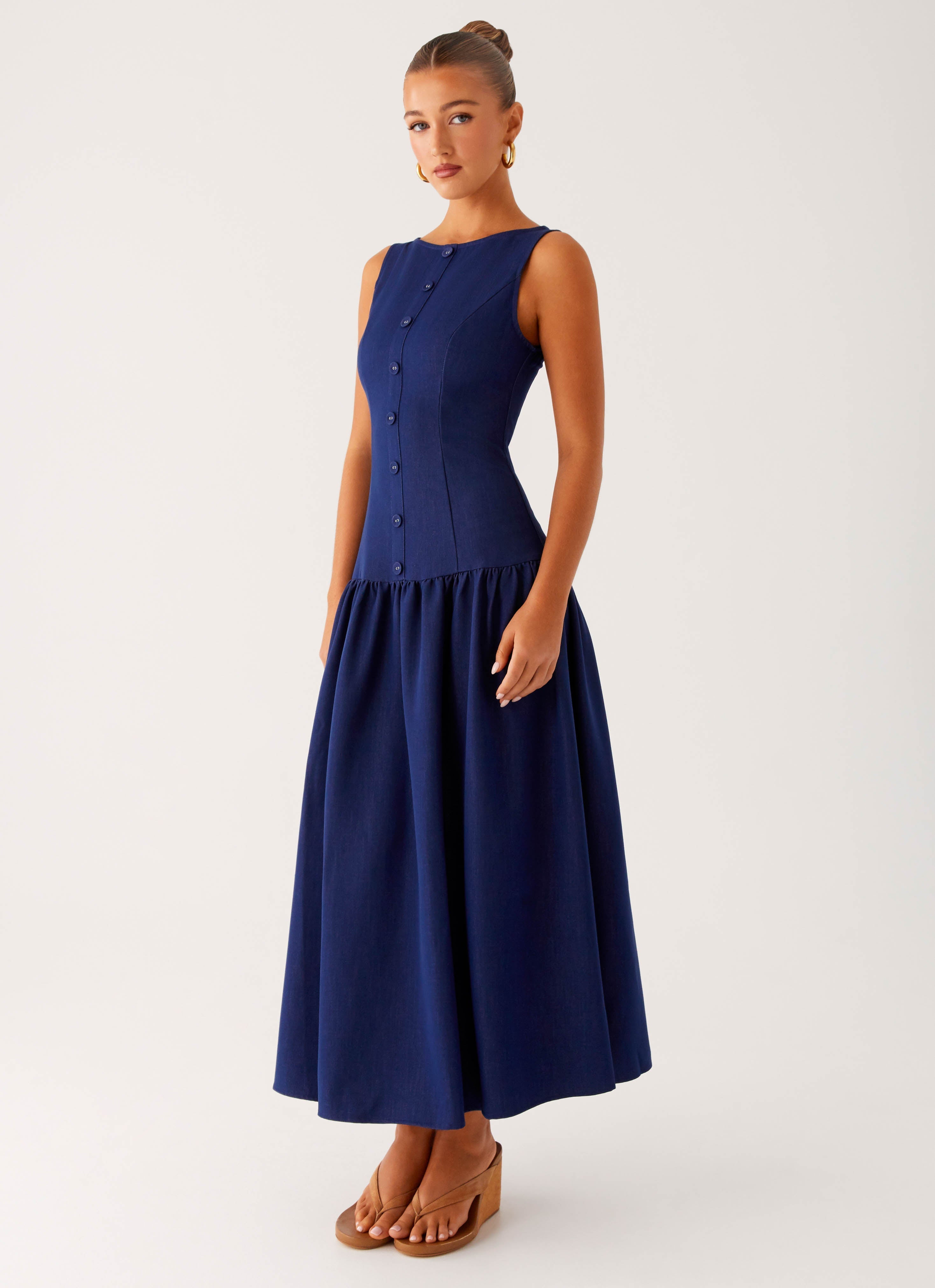 Hayes Denim Midi Dress - Indigo