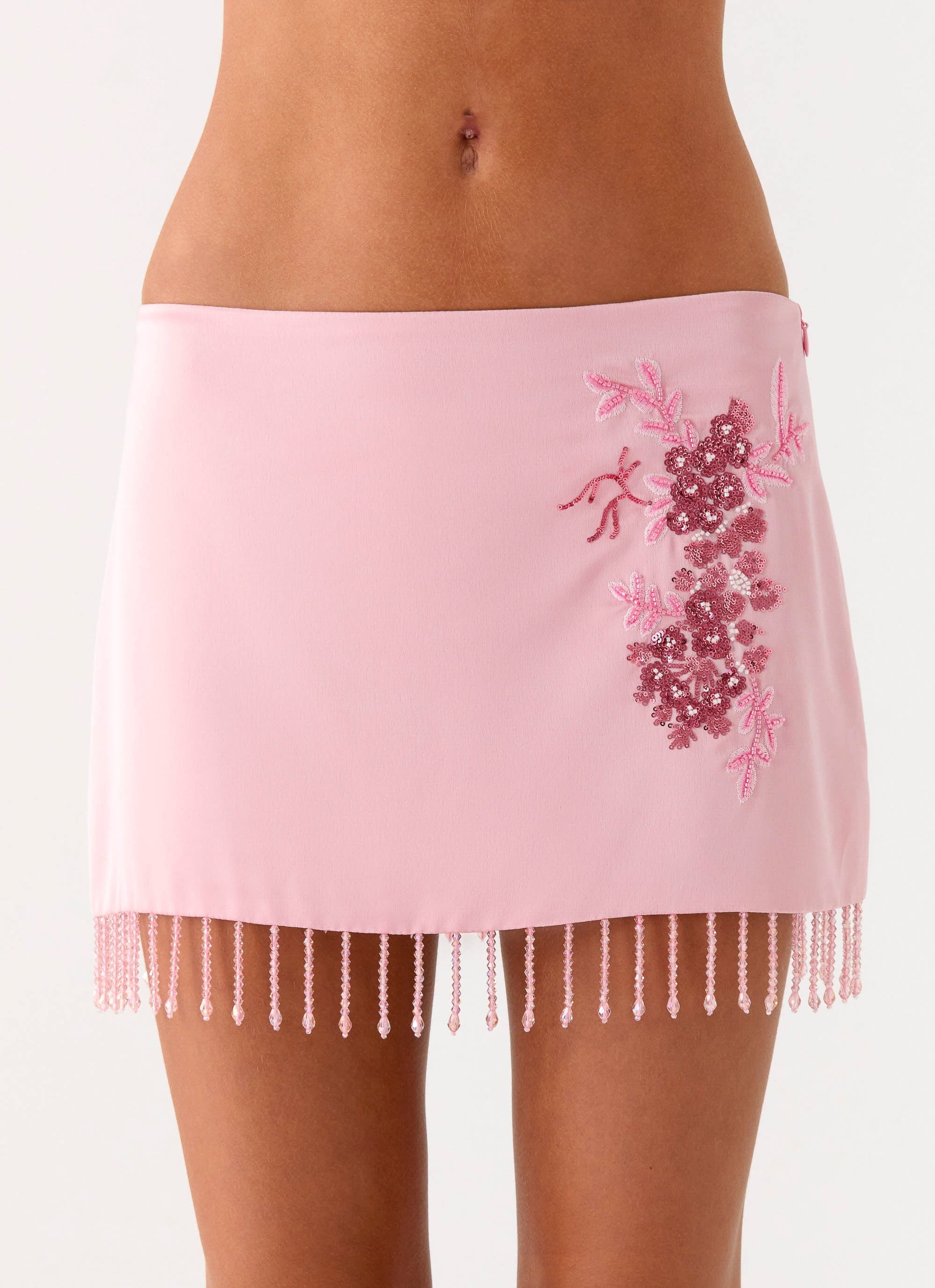 Heavenward Wrap Mini Skirt - Pink