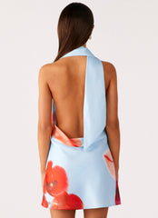 Heidi Mini Dress - Turquoise Bloom