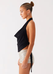 Hexa Cowl Top - Black