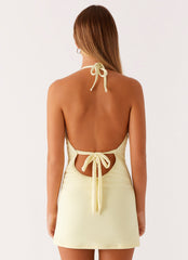 High Tide Swim Mini Dress - Pastel Yellow