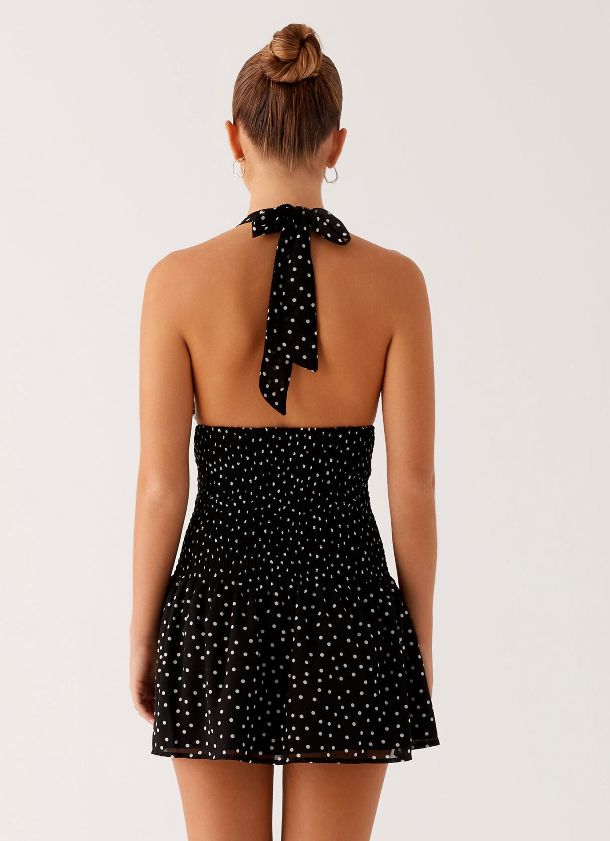 Holden Mini Dress - Black Polka Dot