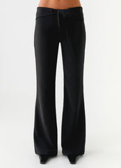 Houston Tie Front Pants - Black