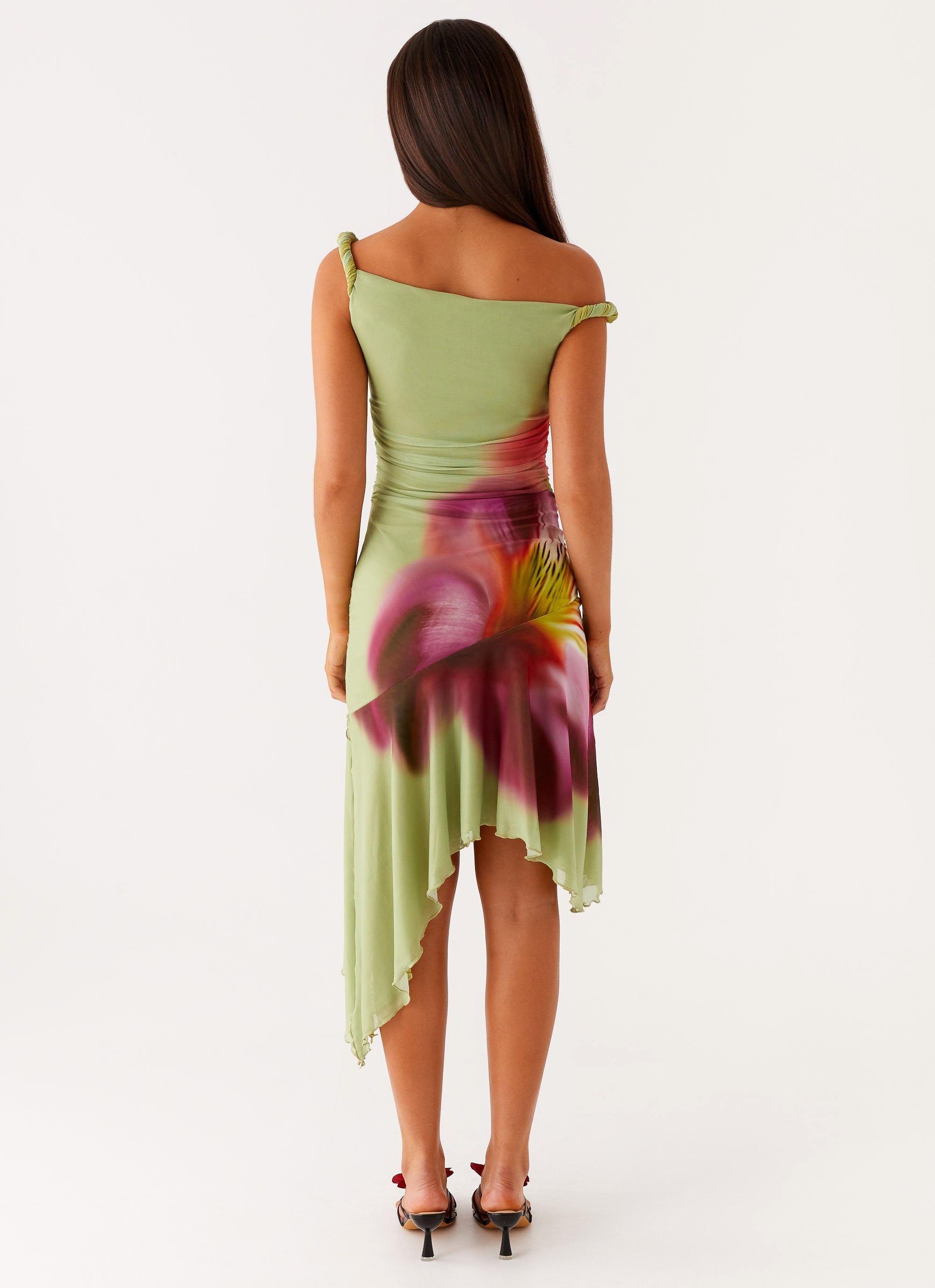 Huntah Midi Dress - Green Tropical