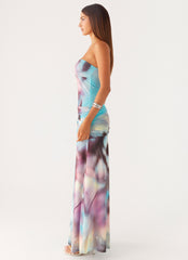 Isle Escape Mesh Maxi Dress - Sea Splash