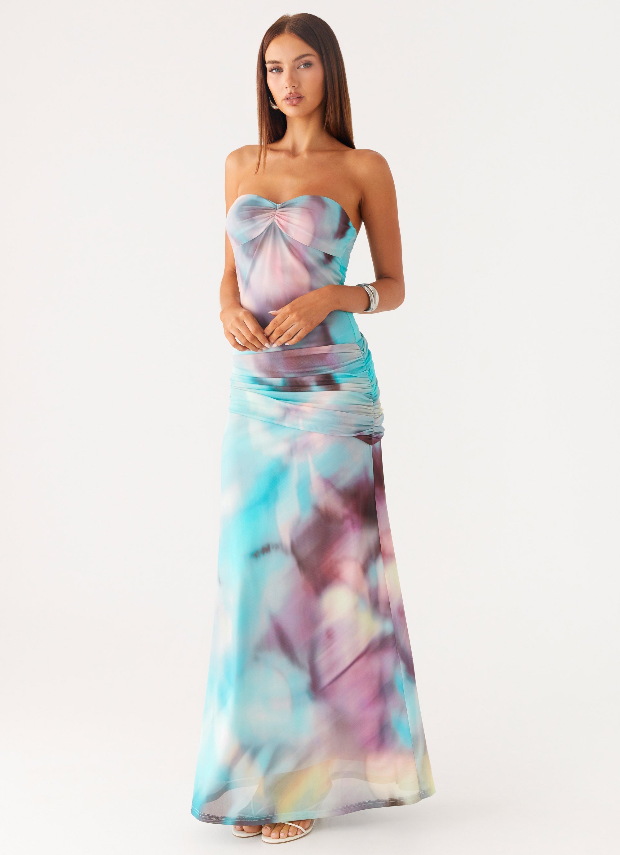 Isle Escape Mesh Maxi Dress - Sea Splash