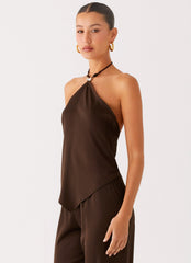 Jorjianna Halter Top - Chocolate