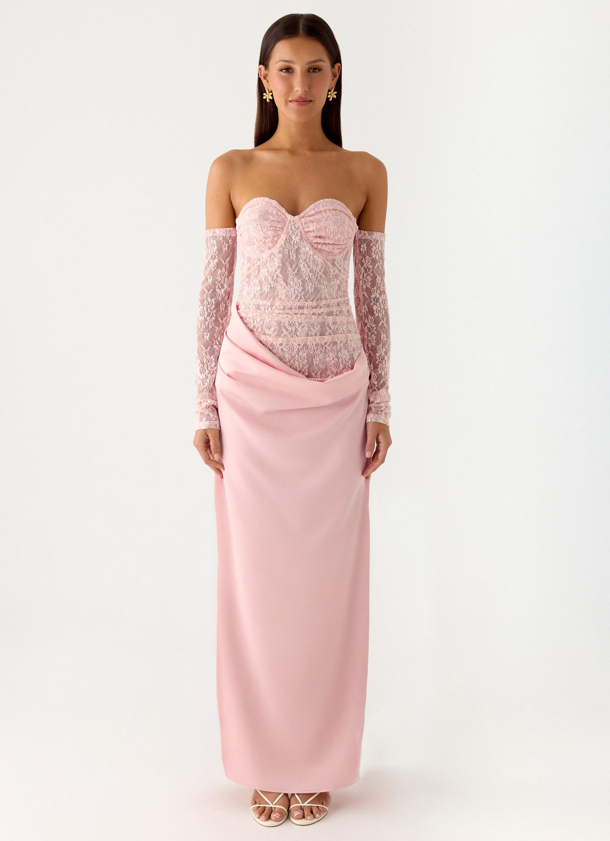 Kaina Off Shoulder Maxi Dress - Pink