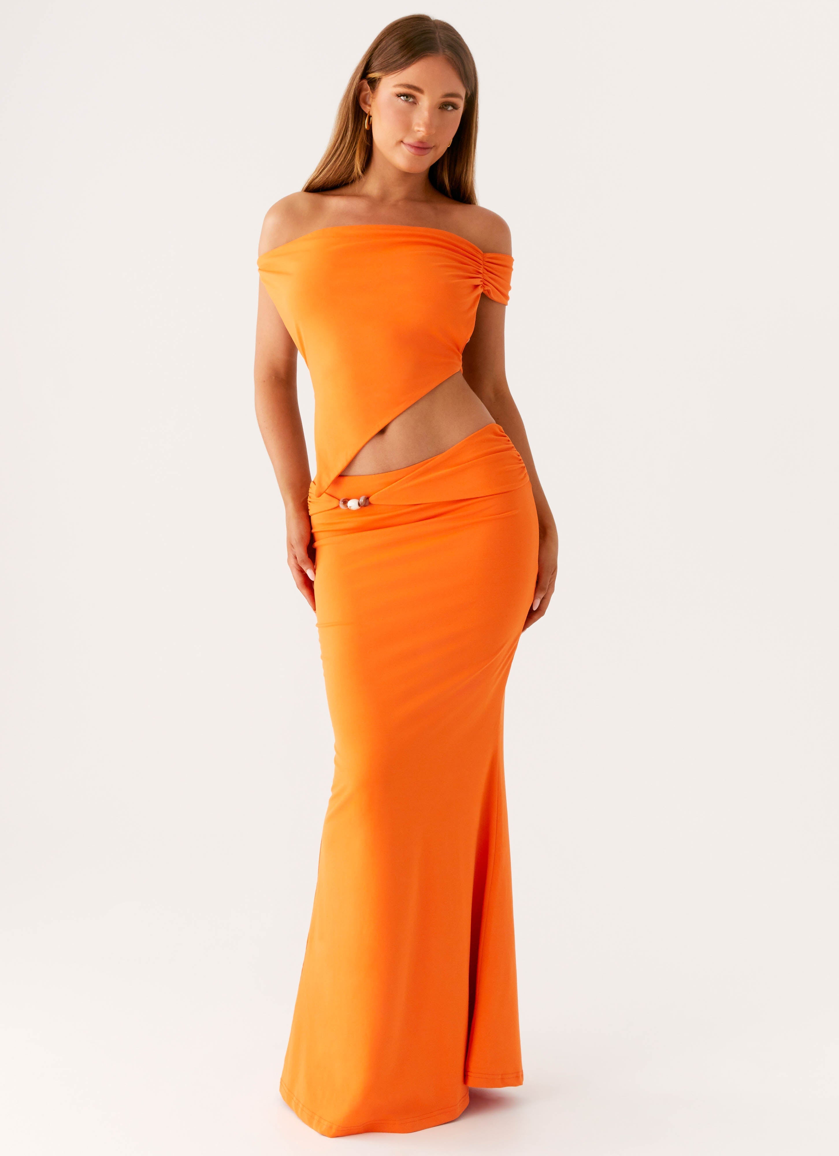 Kamara Off Shoulder Top - Orange