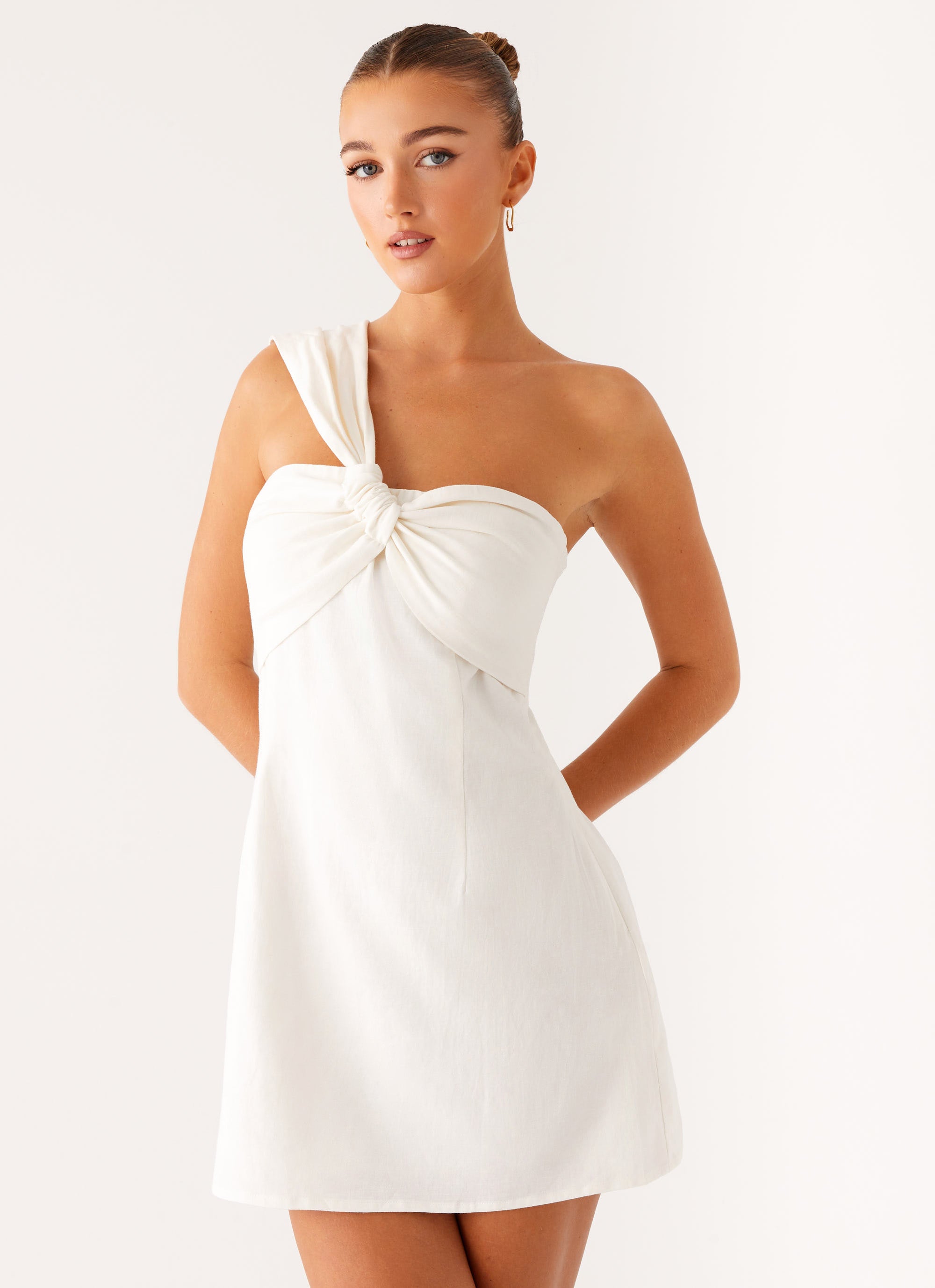 Kameron Linen Mini Dress - White