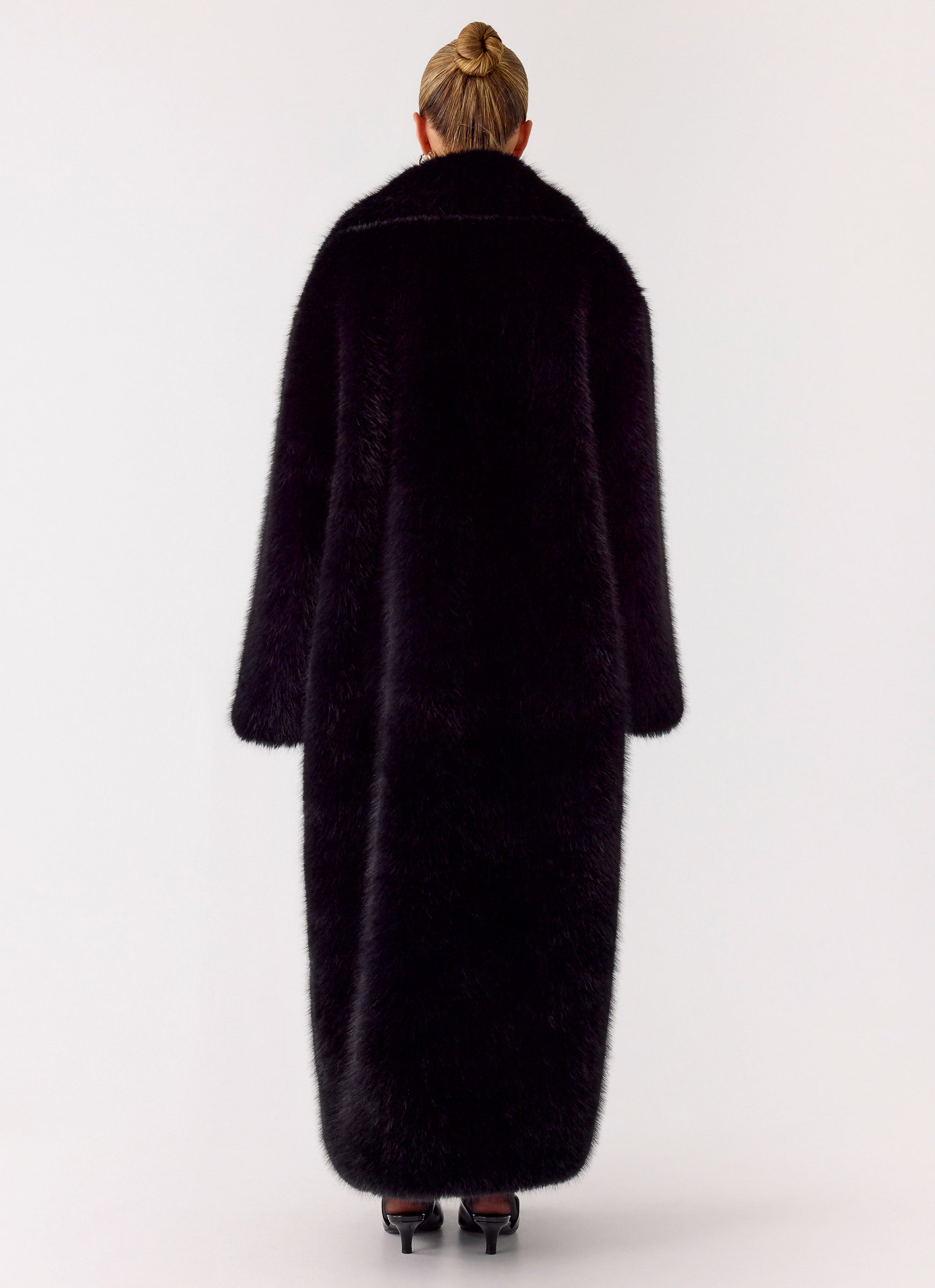Kamil Fur Maxi Coat - Black