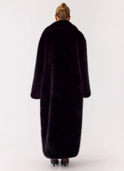 Kamil Fur Maxi Coat - Black