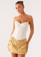 Kasen Sequin Mini Skirt - Gold