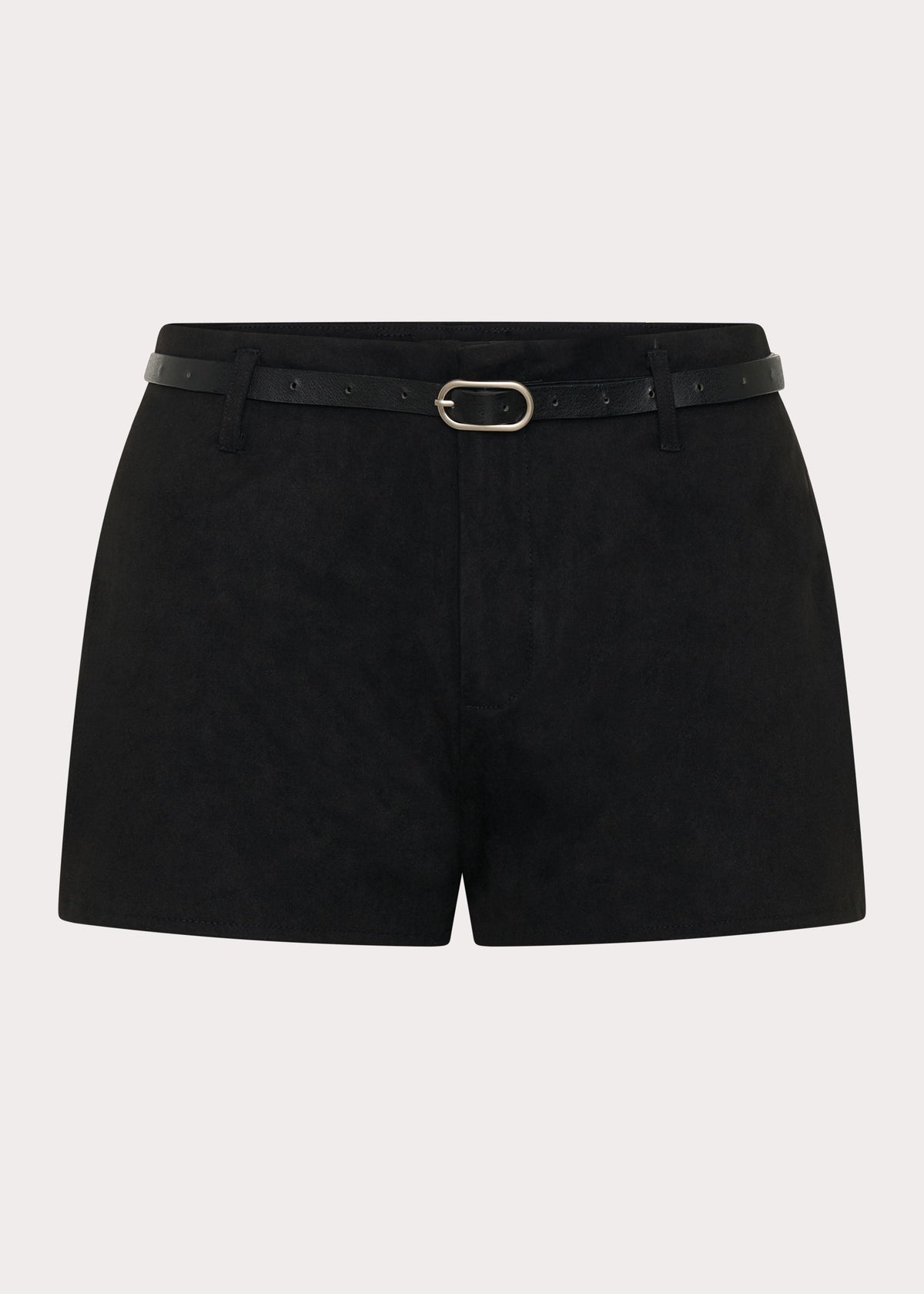Katie Suede Mini Shorts - Black