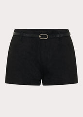 Katie Suede Mini Shorts - Black