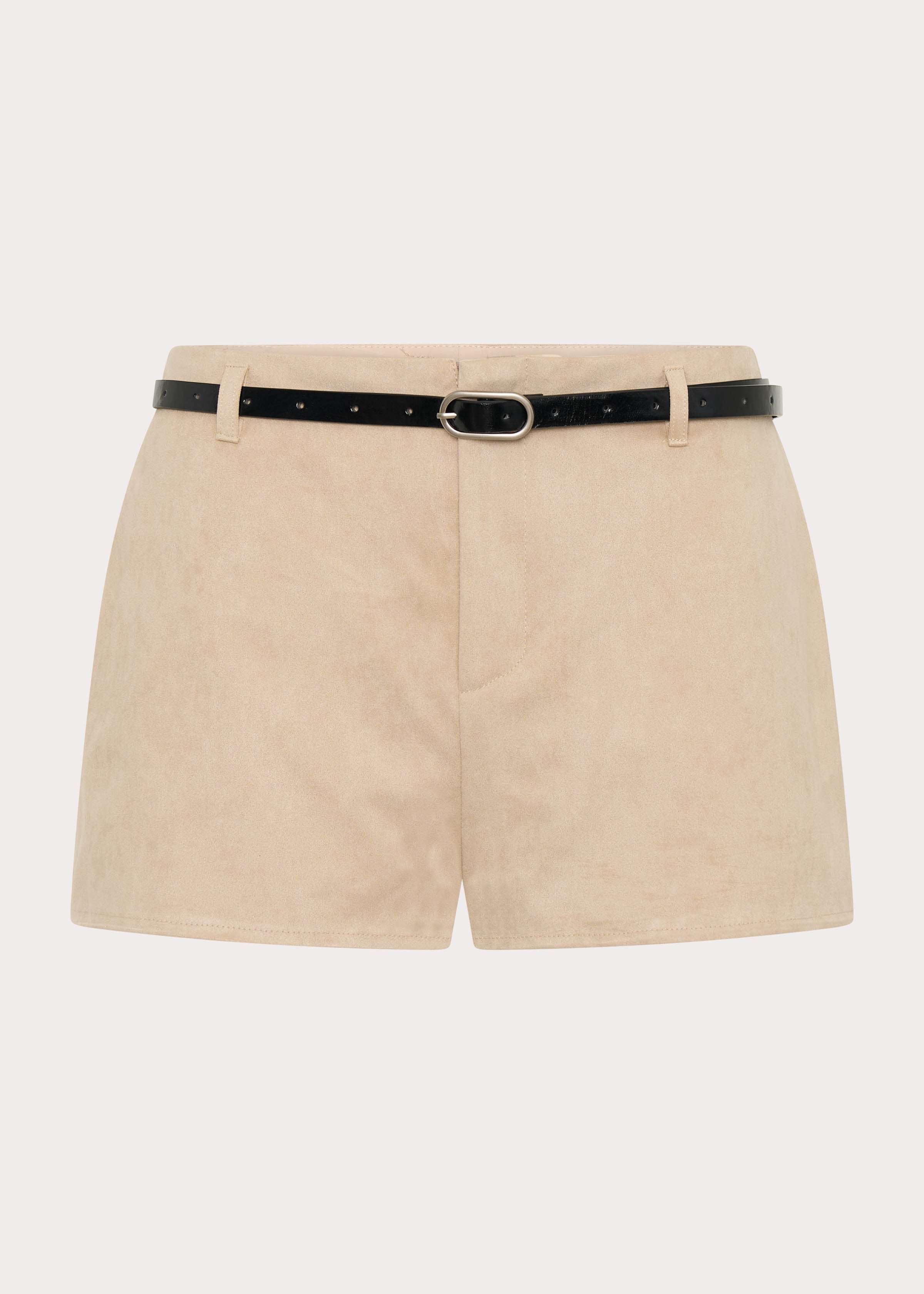 Katie Suede Mini Shorts - Beige