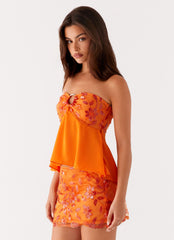 Kenya Beaded Halter Top - Orange