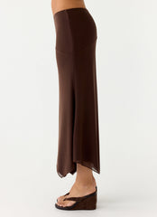 Kerrie Hanky Midi Skirt - Chocolate