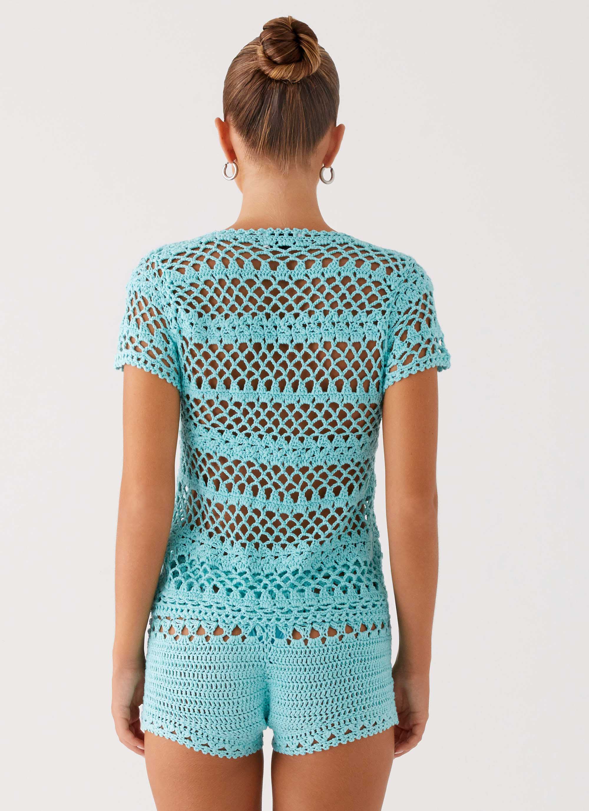 Kristelle Crochet Top - Turquoise