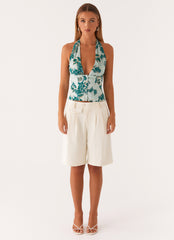 Lets Pretend Halterneck Top - Cloud Nine Floral