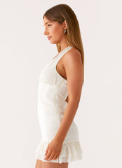 Lets Pretend Halterneck Mini Dress - Cream