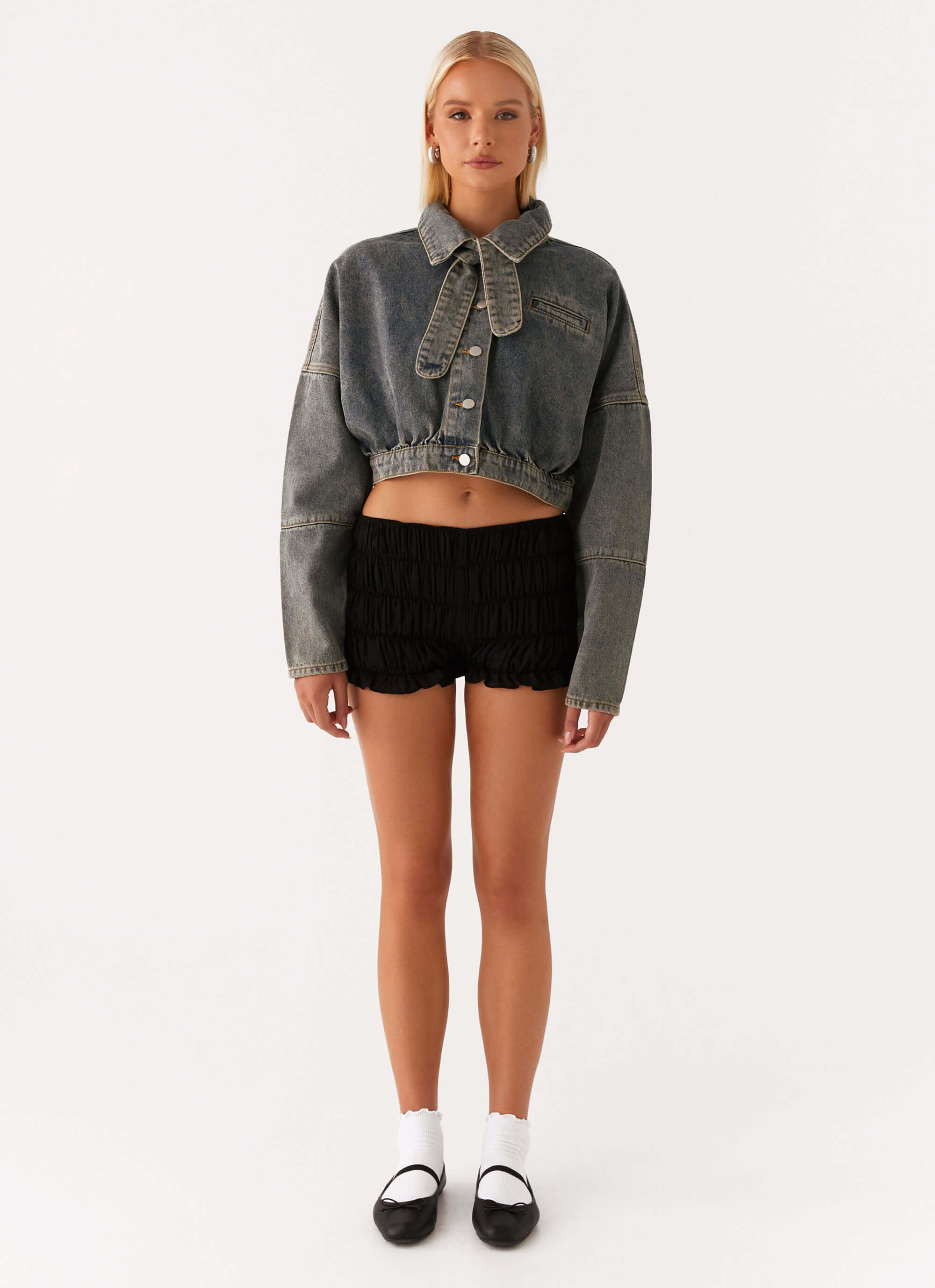 Lilith Boxy Denim Jacket - Vintage Wash