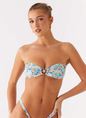 Lory Strapless Bikini Top - Santorini Floral