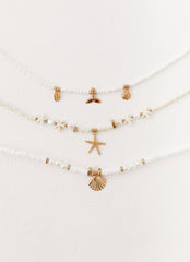 Luca Beaded Necklace - White