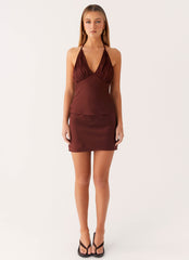 Mabel Mini Skirt - Chocolate