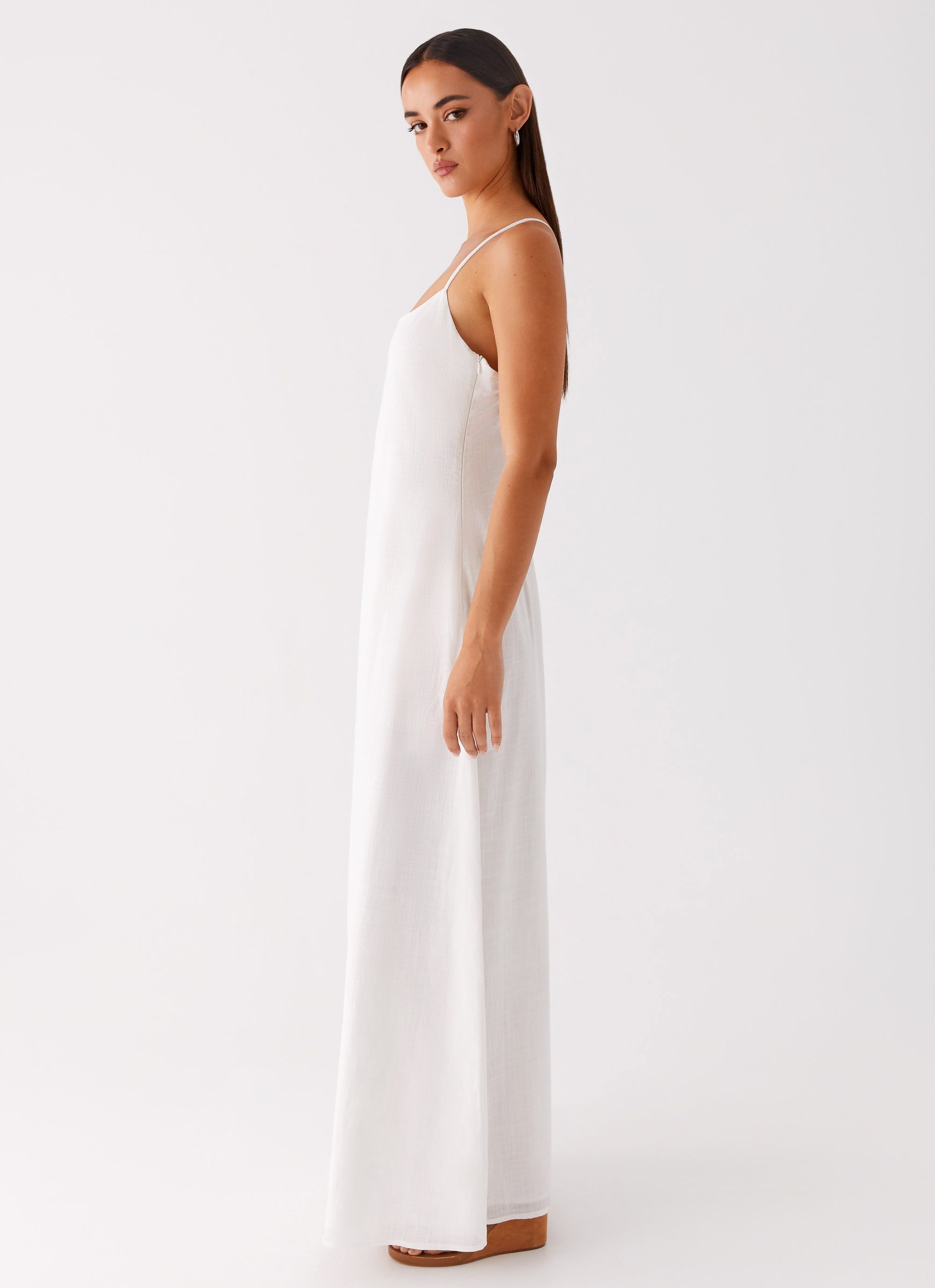 Madeleine Scoop Neck Maxi Dress - Off White