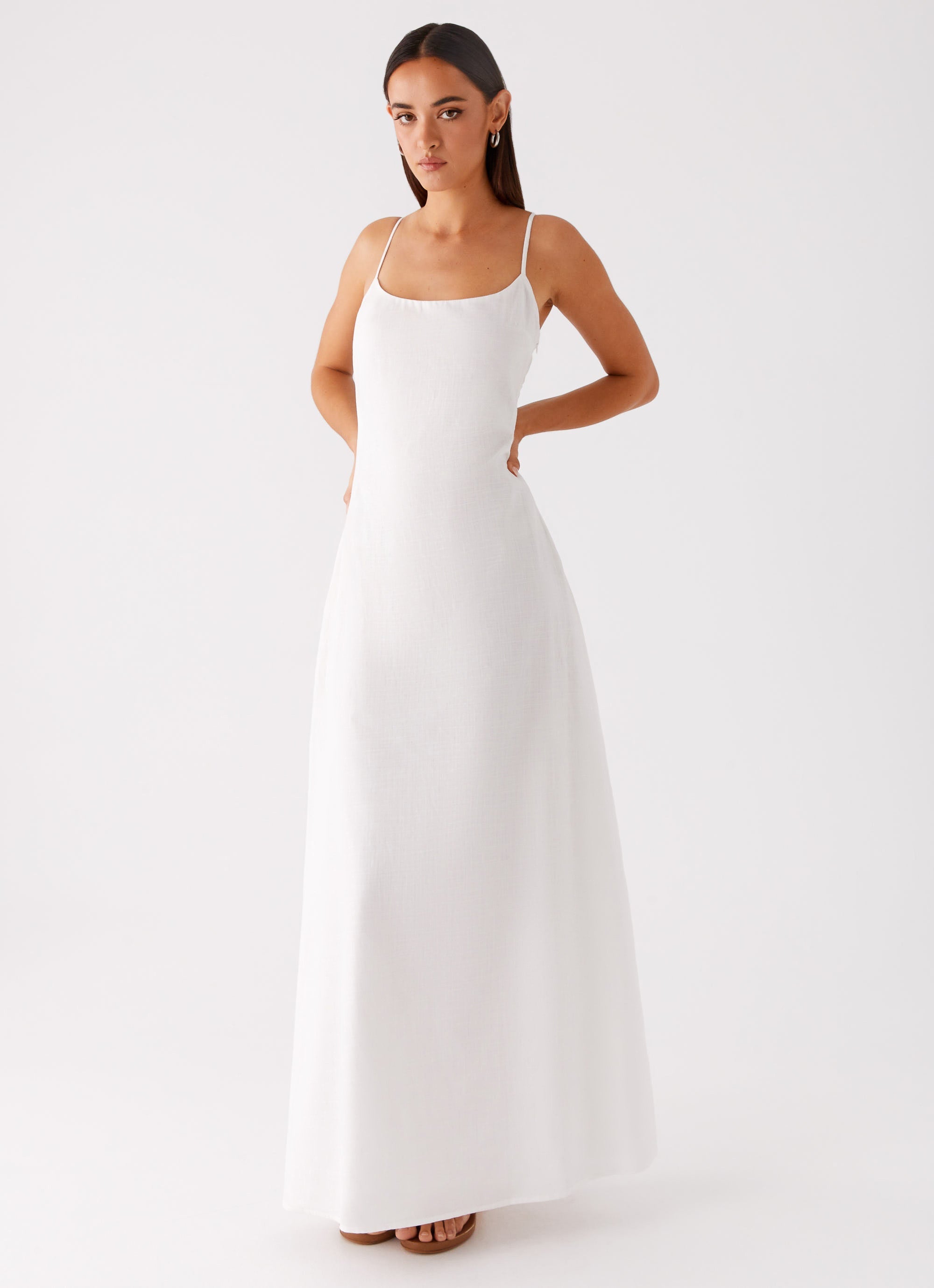 Madeleine Scoop Neck Maxi Dress - Off White