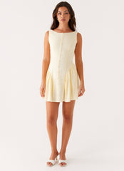 Margo Mini Dress - Pale Yellow