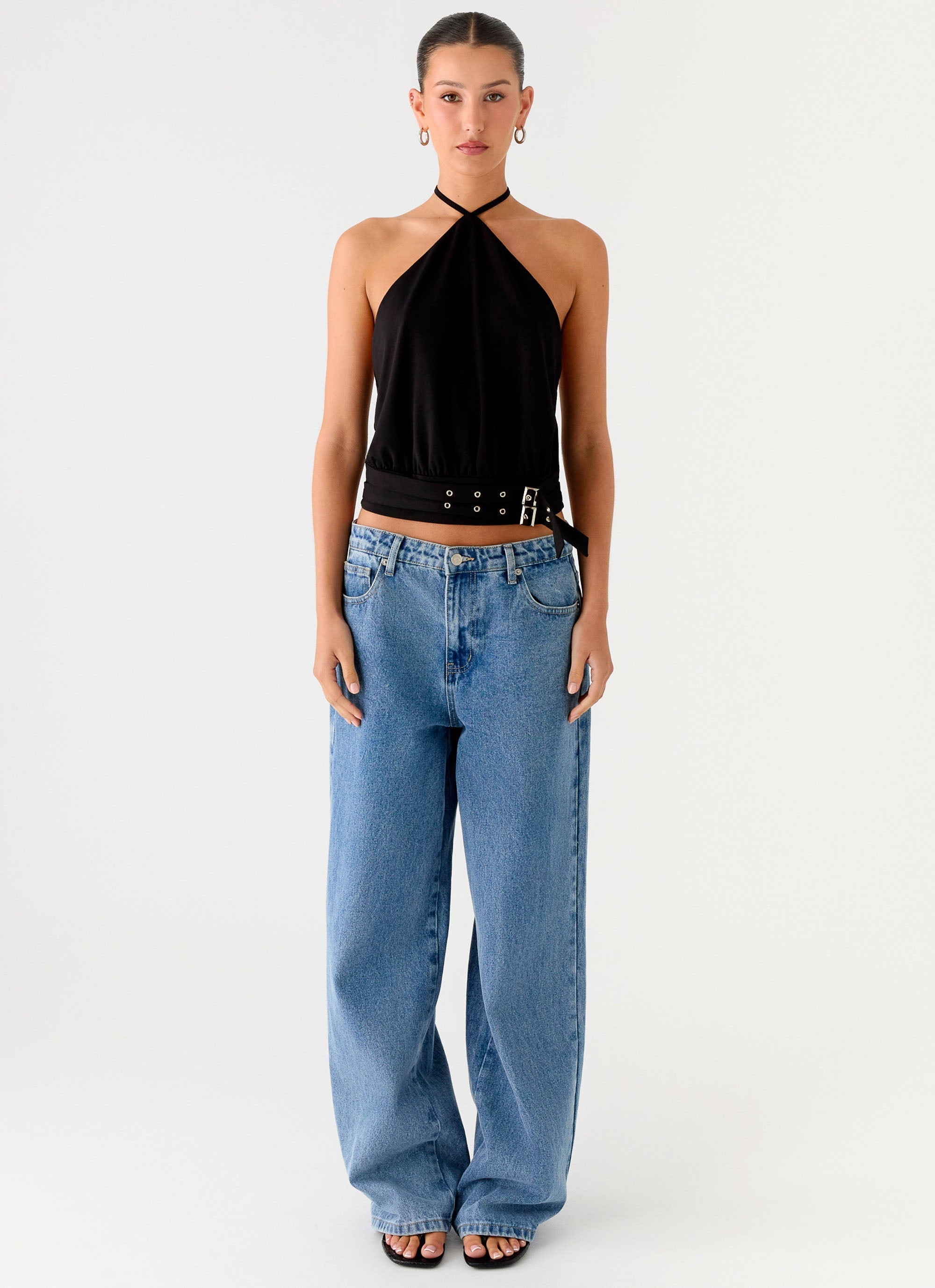 Mason Halter Neck Top - Black