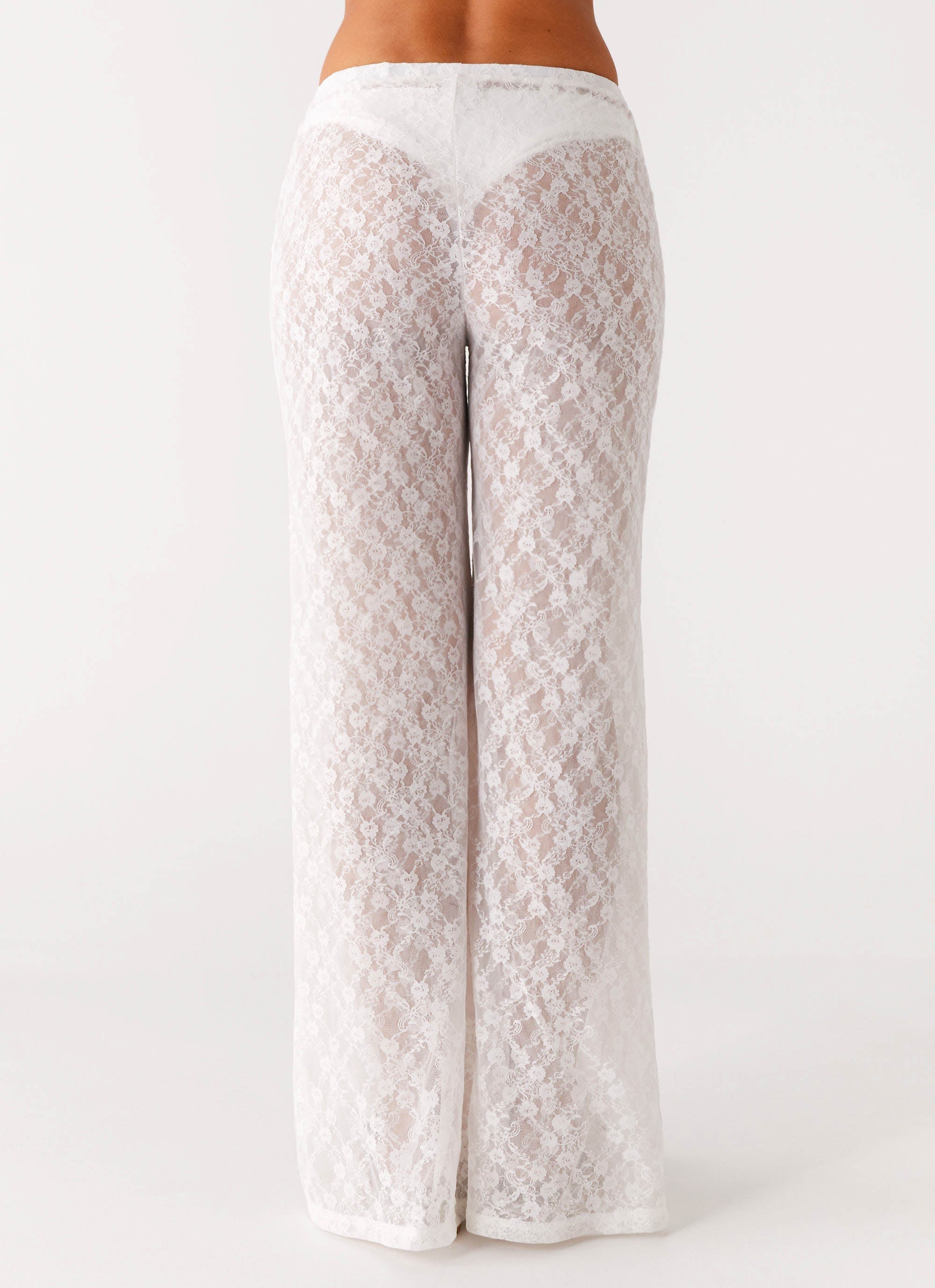Matcha Lace Pants - White