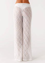 Matcha Lace Pants - White