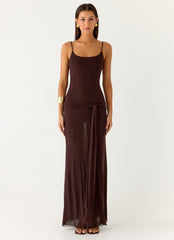 Matoma Bodysuit Maxi Dress - Cool Chocolate