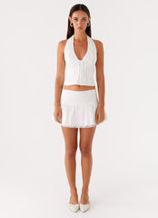 Mavis Halter Top - White