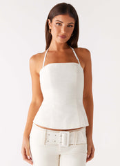Maya Backless Top - Pearl