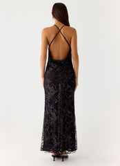 Mayim Sequin Maxi Dress - Black