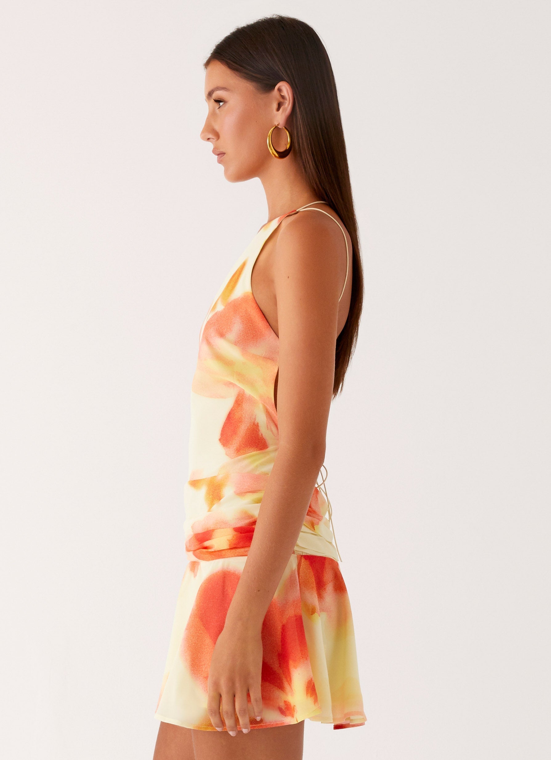 Meah Backless Mini Dress - Mimosa Blossom