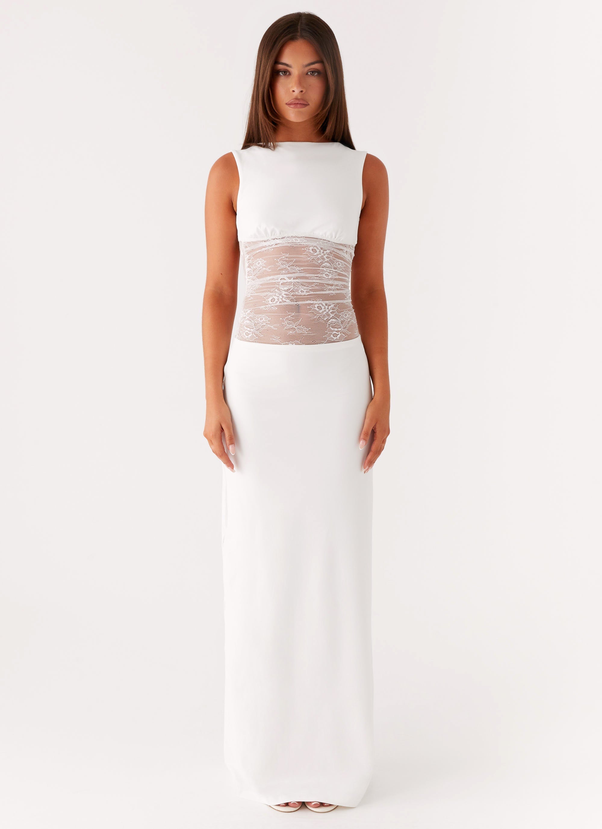 Medina Lace Maxi Dress - White