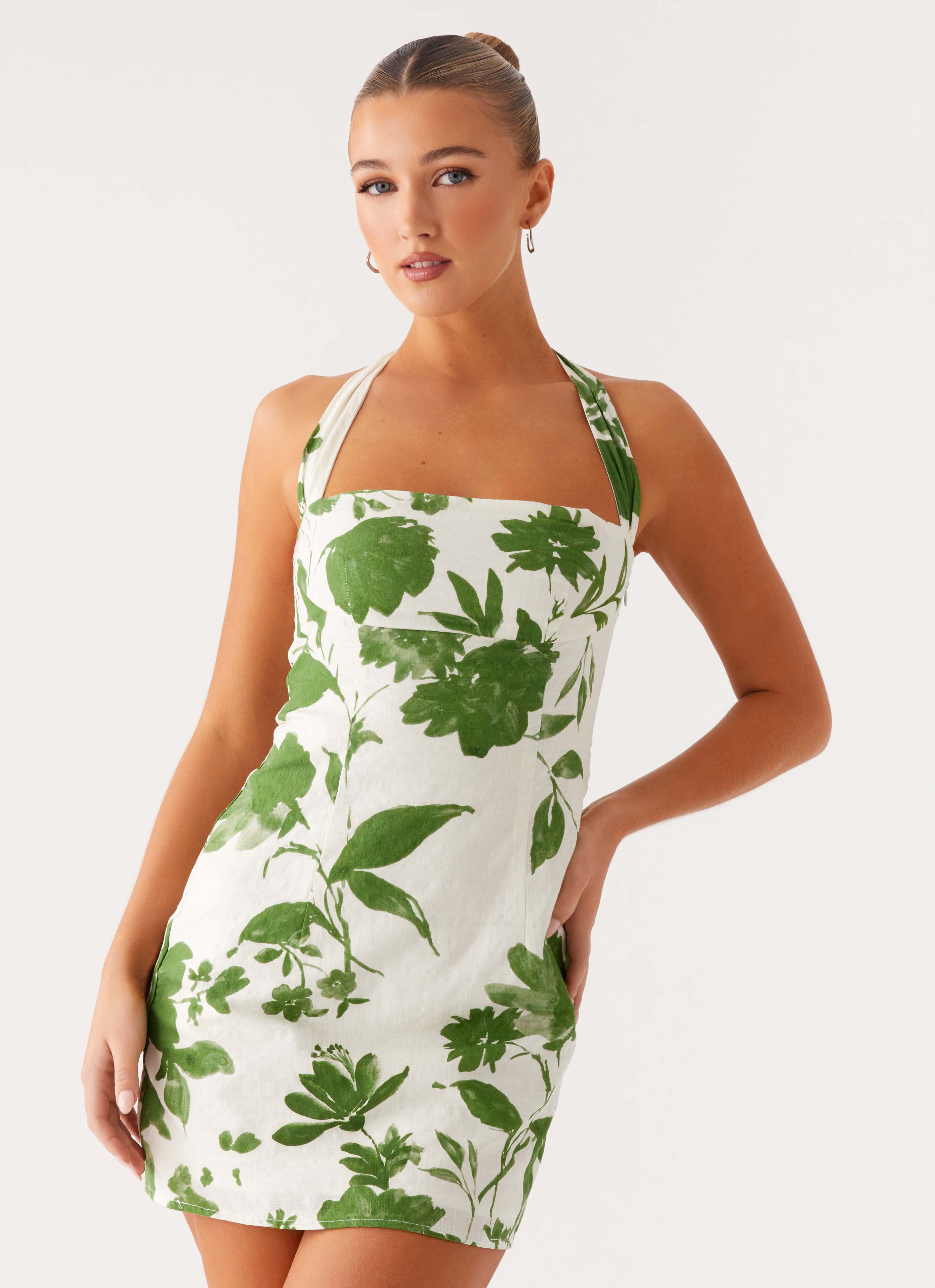Melora Cotton Mini Dress - Verdant Bloom