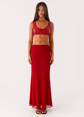 Mercer Sequin Bralette - Red