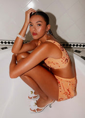 Mercer Sequin Mini Shorts - Orange